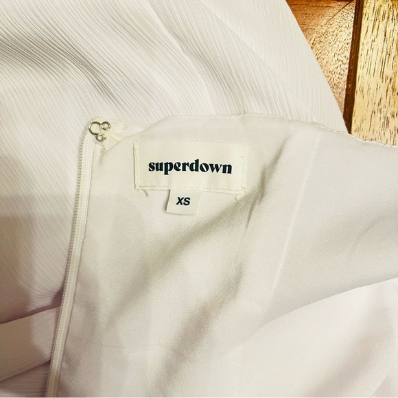 Superdown White Pleated Bust Mini Dress – Bridal Bachelorette Party Size xs - Picture 5 of 7